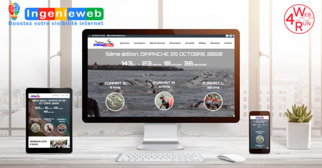 site internet Swimrun Côte d'azur by Web4Run site internet et communication digitale des évènements running