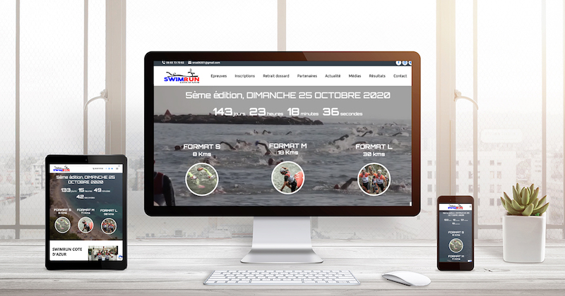 Pack web4run bronze - Site internet Swim Run Côte d'Azur by Ingenieweb